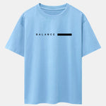 Balance Stripe Print Drop Shoulder Oversize T-Shirt