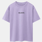 Believer Print Drop Shoulder Oversize T-Shirt