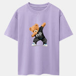 Cool Bear Print Drop Shoulder Oversize T-Shirt