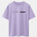 Balance Stripe Print Drop Shoulder Oversize T-Shirt