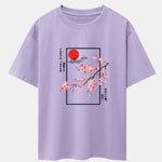 Cherry Blossom Slogan Print Drop Shoulder Oversize T-Shirt