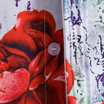 Men's Rose Print Vintage Casual Button Short Sleeve Shirt