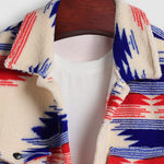 Men's Colorful Single Pocket Tie-Dye Fly Fluffy buttons Jacket