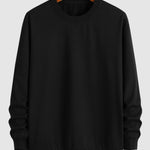 Men's solid color basic round neck casual sweatshirt