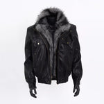 Fur Collar PU Leather MotorcycleJacket