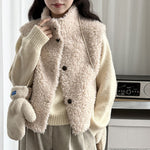 Sleeveless Faux Lamb Wool Vest