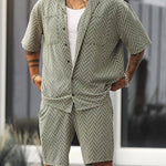 Men's Geometric Print Casual Pocket Set