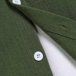 Men's Solid Color Faux Cotton Linen Casual Short Sleeve Shirt