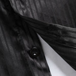 Men's Satin Striped Business Casual Short Sleeve Shirt
