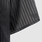 Men's Satin Striped Business Casual Short Sleeve Shirt