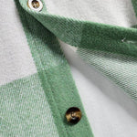 Men's Wool Blend Plaid Casual Short Sleeve Shirt