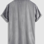 Men's Brushed Corduroy Button-Up Shirt Casual Shorts Set