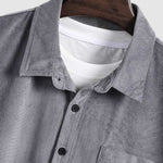 Men's Brushed Corduroy Button-Up Shirt Casual Shorts Set