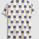 Men's Plaid Print Casual Button-Down Short Sleeve Shirt