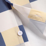 Men's Plaid Print Casual Button-Down Short Sleeve Shirt