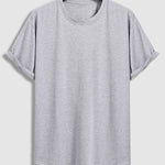 Men's solid color cotton basic round neck short-sleeved T-shirt