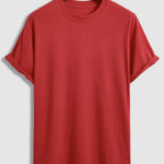 Men's solid color cotton basic round neck short-sleeved T-shirt