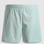 Men's textured short-sleeved shirt casual shorts solid color set