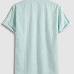 Men's textured casual solid color short-sleeved T-shirt