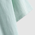 Men's textured casual solid color short-sleeved T-shirt