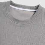 Men's textured casual round neck T-shirt shorts set