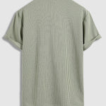 Men's solid color textured fabric casual short-sleeved polo