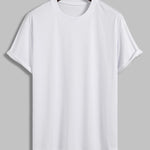 Men's solid color cotton basic round neck short-sleeved T-shirt