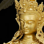 Buddha Stones Shakyamuni Amitabha Medicine Buddha Figurine Serenity Copper Statue Home Decoration