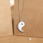 Buddha Stones 925 Sterling Silver Yin Yang Symbol Harmnoy Necklace Pendant