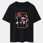 Cherry Blossom Slogan Print Drop Shoulder Oversize T-Shirt