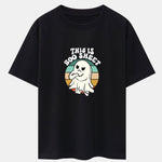 Ghost Slogan Print Drop Shoulder Oversize T-Shirt