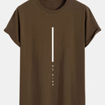 Stripe Be Kind Print Cotton Arc Hem T-Shirt