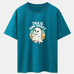 Ghost Slogan Print Drop Shoulder Oversize T-Shirt