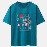 Cherry Blossom Slogan Print Drop Shoulder Oversize T-Shirt