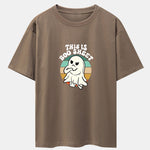 Ghost Slogan Print Drop Shoulder Oversize T-Shirt