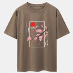 Cherry Blossom Slogan Print Drop Shoulder Oversize T-Shirt