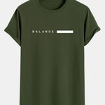 Balance Stripe Print Cotton Arc Hem T-Shirt