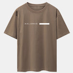 Balance Stripe Print Drop Shoulder Oversize T-Shirt