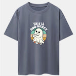 Ghost Slogan Print Drop Shoulder Oversize T-Shirt