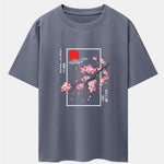 Cherry Blossom Slogan Print Drop Shoulder Oversize T-Shirt