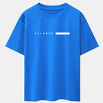 Balance Stripe Print Drop Shoulder Oversize T-Shirt