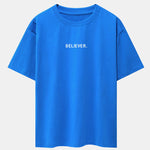 Believer Print Drop Shoulder Oversize T-Shirt