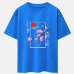 Cherry Blossom Slogan Print Drop Shoulder Oversize T-Shirt