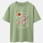 Cherry Blossom Slogan Print Drop Shoulder Oversize T-Shirt
