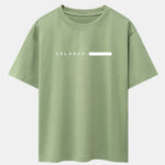 Balance Stripe Print Drop Shoulder Oversize T-Shirt