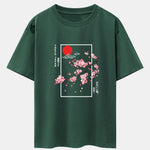Cherry Blossom Slogan Print Drop Shoulder Oversize T-Shirt