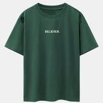 Believer Print Drop Shoulder Oversize T-Shirt