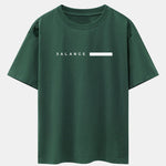 Balance Stripe Print Drop Shoulder Oversize T-Shirt