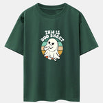Ghost Slogan Print Drop Shoulder Oversize T-Shirt