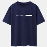 Balance Stripe Print Drop Shoulder Oversize T-Shirt